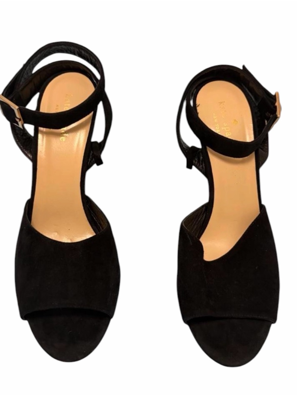 kate spade Black Suede Ankle-Strap Heel Size 7.5